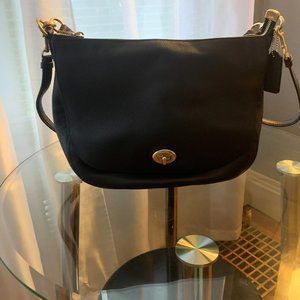 Authentic Dark Blue Leather  Cross Body Coach Bag